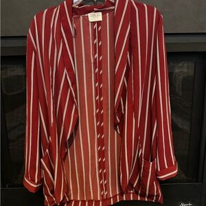 Sienna Sky Red and White Striped Cardigan